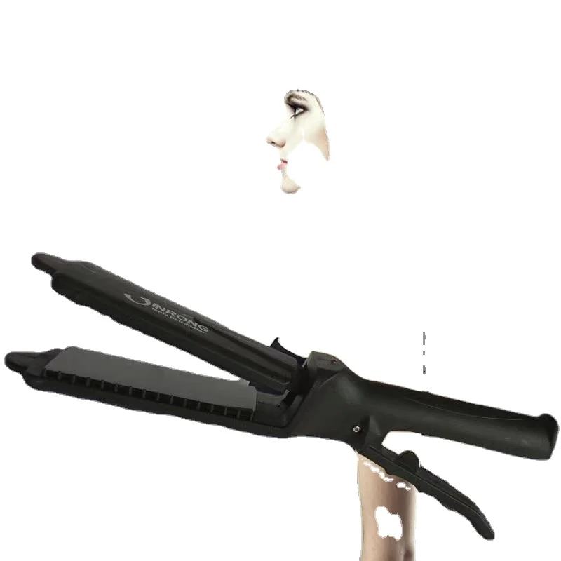Jinrong Professional Salon Two-in-One Flat Iron Electric Splint with Four Teeth Anion Hair Straightener Comb Temperature Control