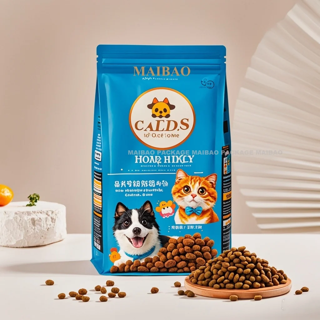 Custom Printed Resealable Foil Plastic Biscuit Snack Animal Feed Dry Packaging Stand up Pet Dog Food Bag with Reseal Zipper