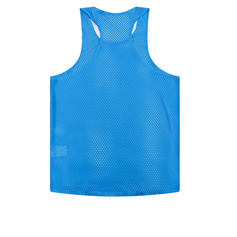 Seamless Mesh Breathable Man Big Hole Quick Dry 100% Polyester 100 GSM Marathon Running Sleeveless T-Shirt for Men