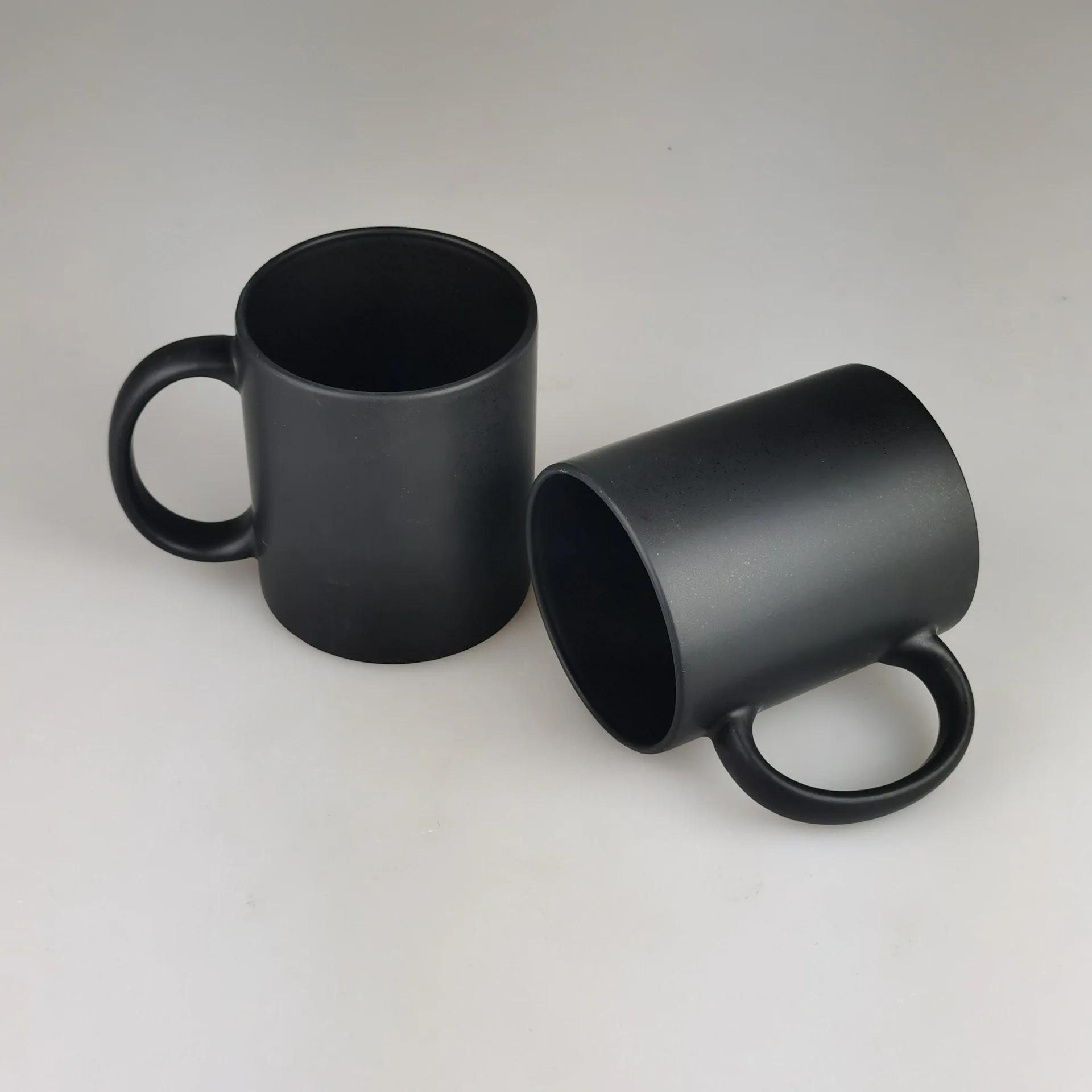 Creative Custom Blackboard Memo Message Writable Ceramic Chalk A Coffee Mug Childrens' Gift Matte Black Cup 11Oz