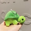 Plush turtle-silver chain solid color green