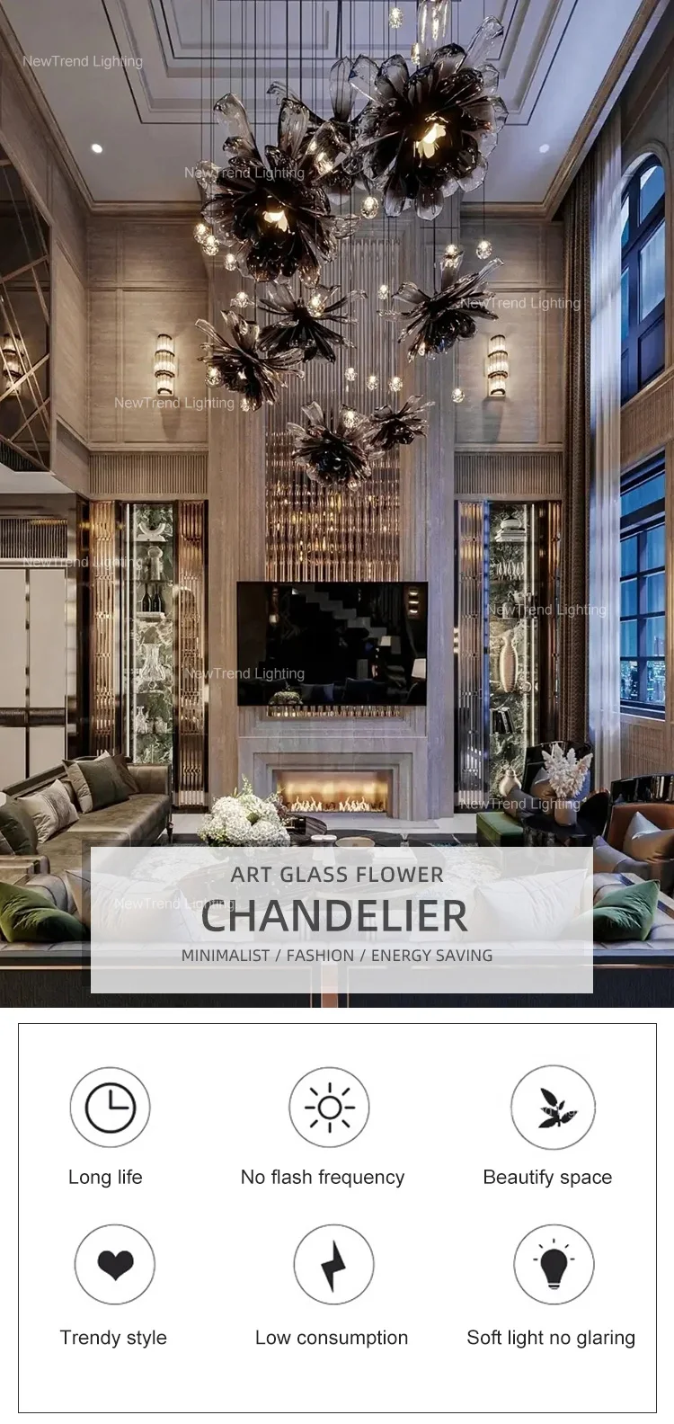 cpl 276 natural style indoor inspired lamp villa apartment living room staircase flower glass wedding led chandelier -0