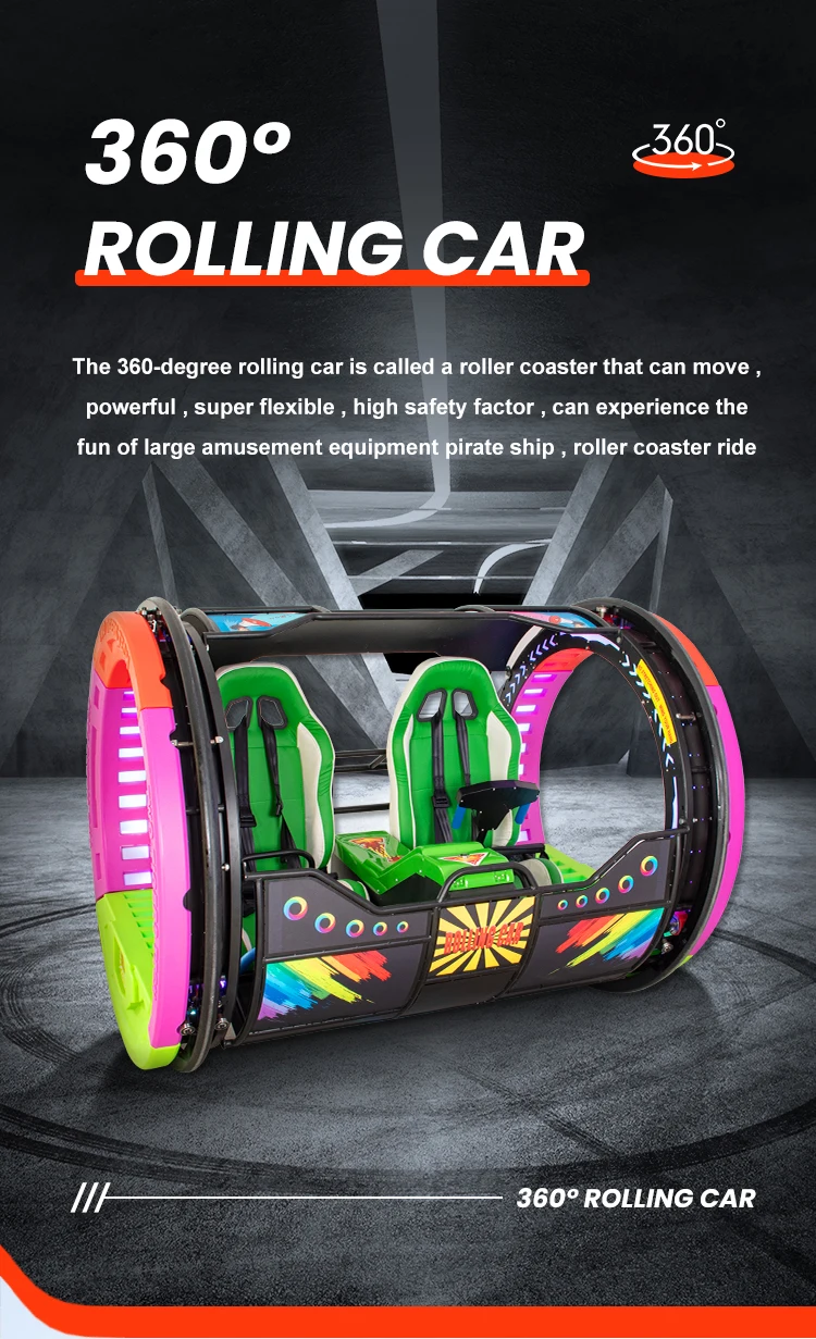 Amusement Park Rides 360 Degree Rotation Happy Rolling Car Indoor ...