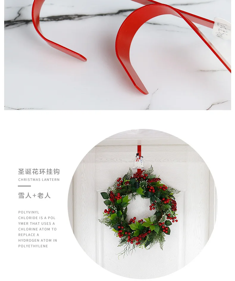 Christmas Home Christmas decorations Old Man painted Christmas wreaths novelty hooks wreath door hanging manufacture