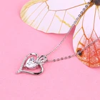 Silver OEM Wholesale Designer Charms Heart Cut Romantic Women Gifts Rhodium Plated 925 Silver Sterling Love Double Stone Heart Pendants