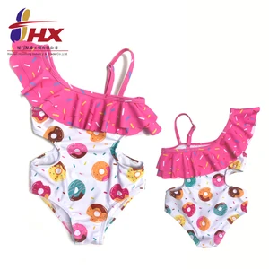 Custom One-Shoulder Hollow Out High Cut Women's One-Piece Swimsuit for Children Breathable Beach Swimming Swimwear