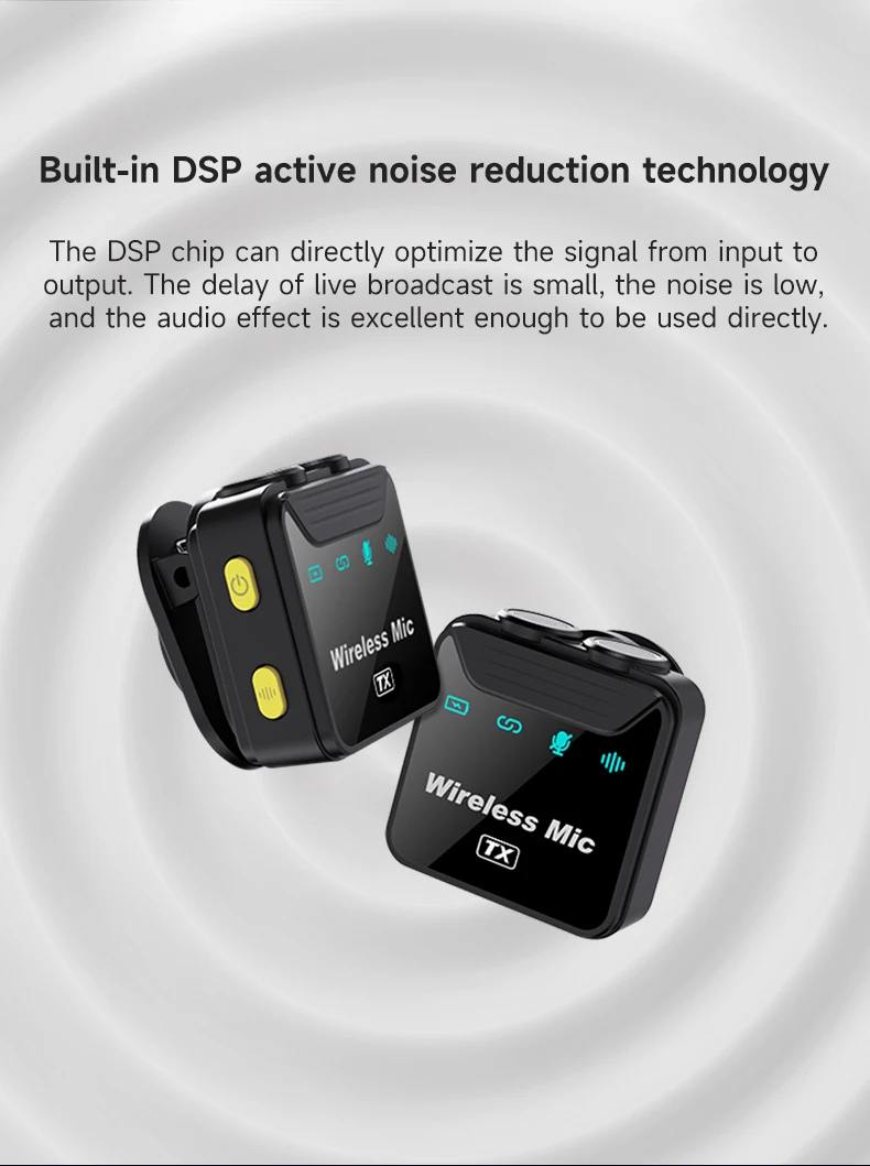 Original SX23 Lavalier Wireless Microphone Interview Collar Clip Dual Lapel Microphone Video Camera Live Streaming Microphone