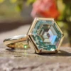 Moissanite Bezel Ring
