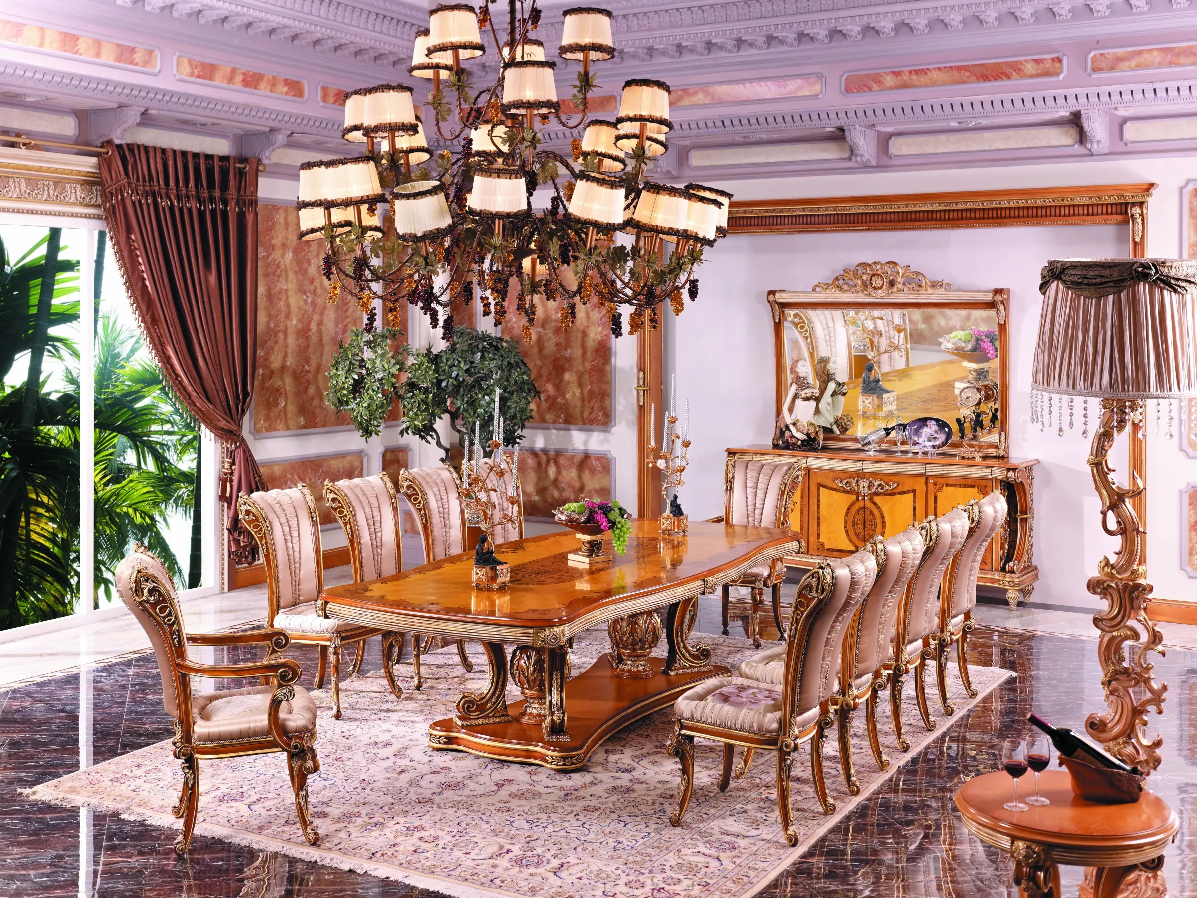 Pranzo Stile Impero Camera Da Pranzo Usata Tavolo In Legno