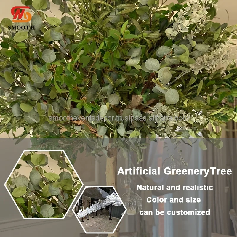 SMOOTH Social Media Popular Artificial Tree Custom Artificial Green Leaves Tree for Wedding Table Decoration