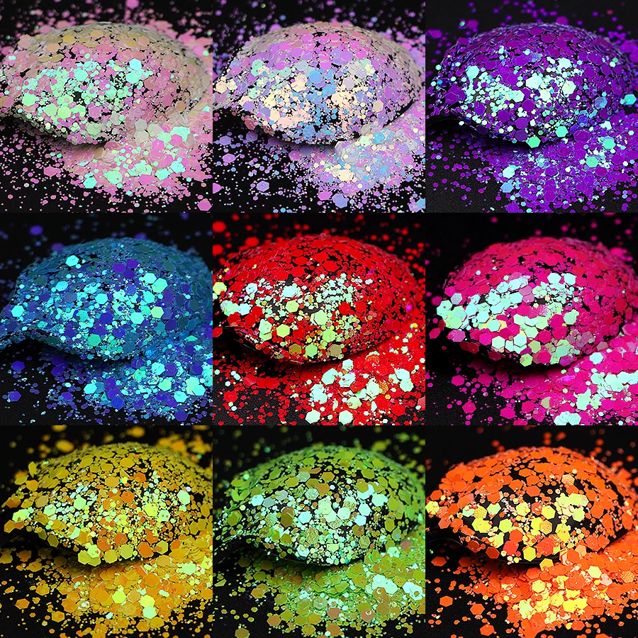 Wholesale 200 Colors Polyester Holographic Iridescent Glitter Mix Bulk