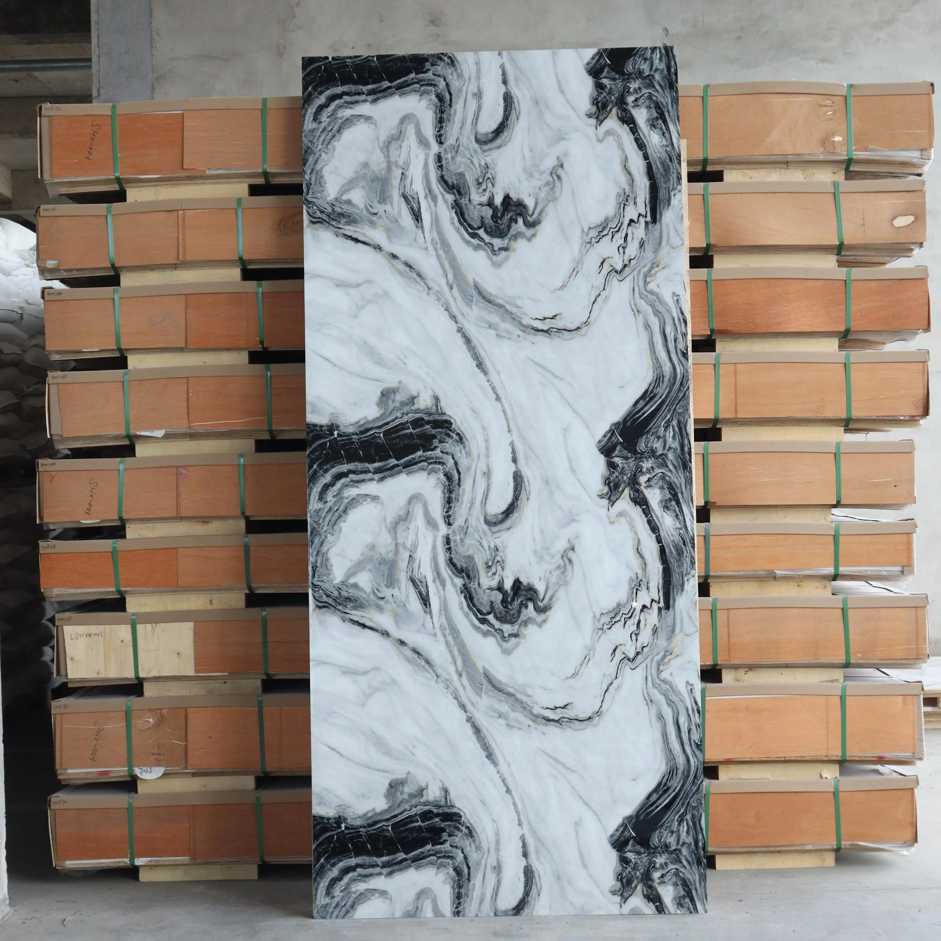 UV Board PVC 3D Pattern Wall Panel High Glossy Marble Design 2-6mm Thickness SGS Certified Plastic Foam Material Cutting