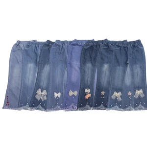 Girls Jeans Custom Skinny Pants Pantalon Children  Cartoon Embroidery Kids Girls Jeans