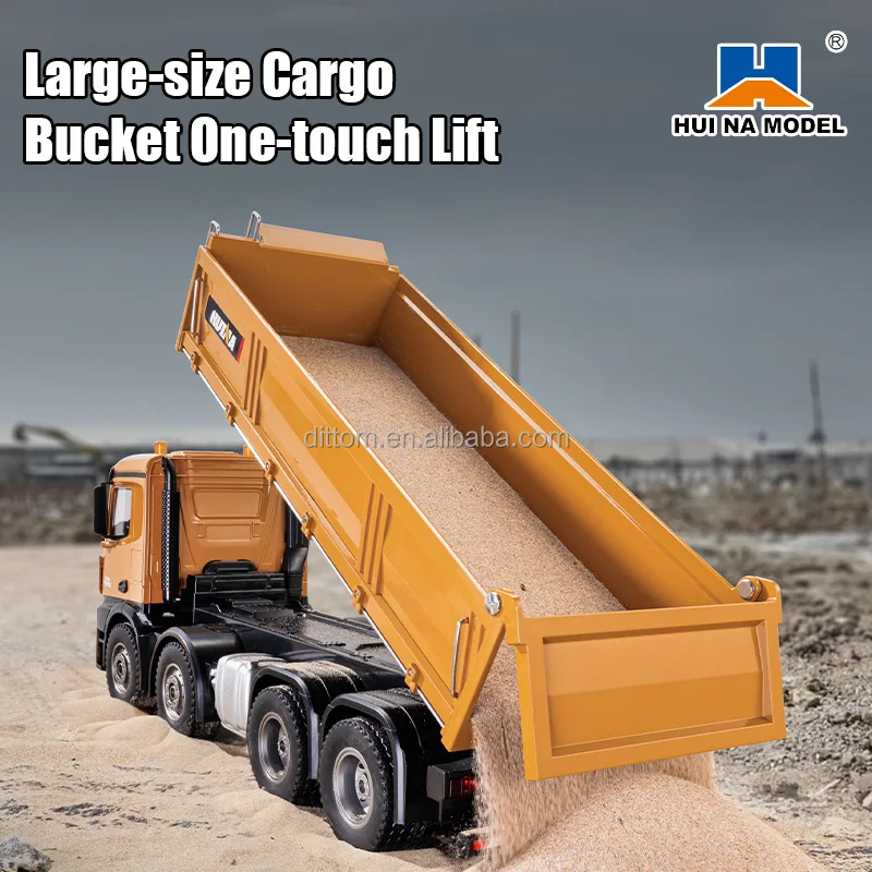 1/14 2.4GHz 12Ch RTR Huina 1536 4軸 8輪ダンプカーラジコン リチウム