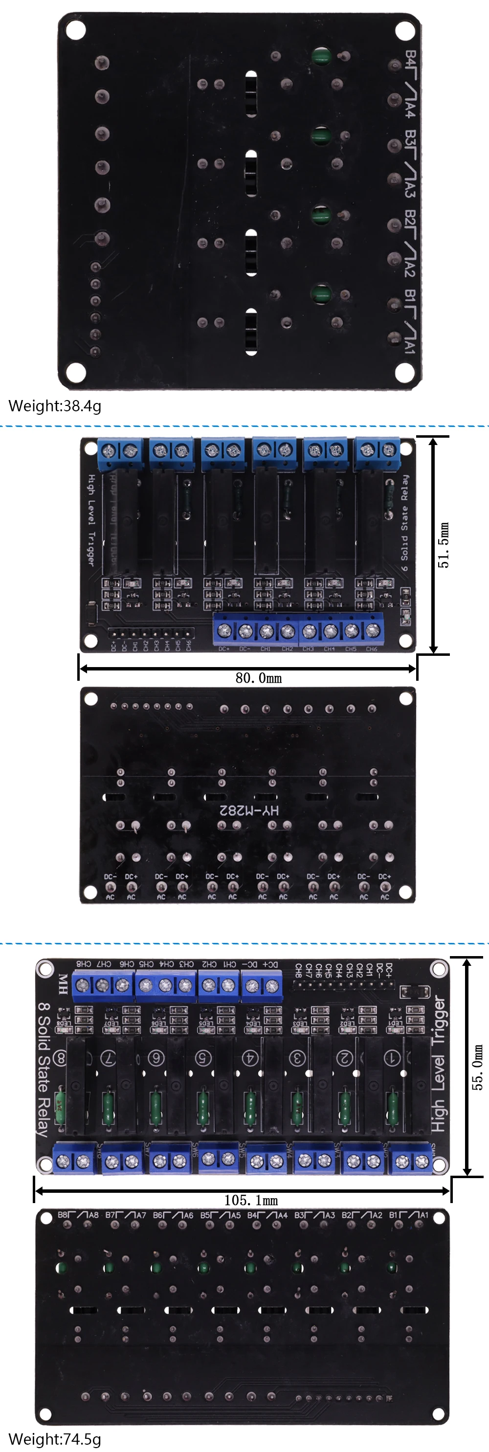 1 2 4 6 8 Channel Relay Module - High Level SSR for Arduino