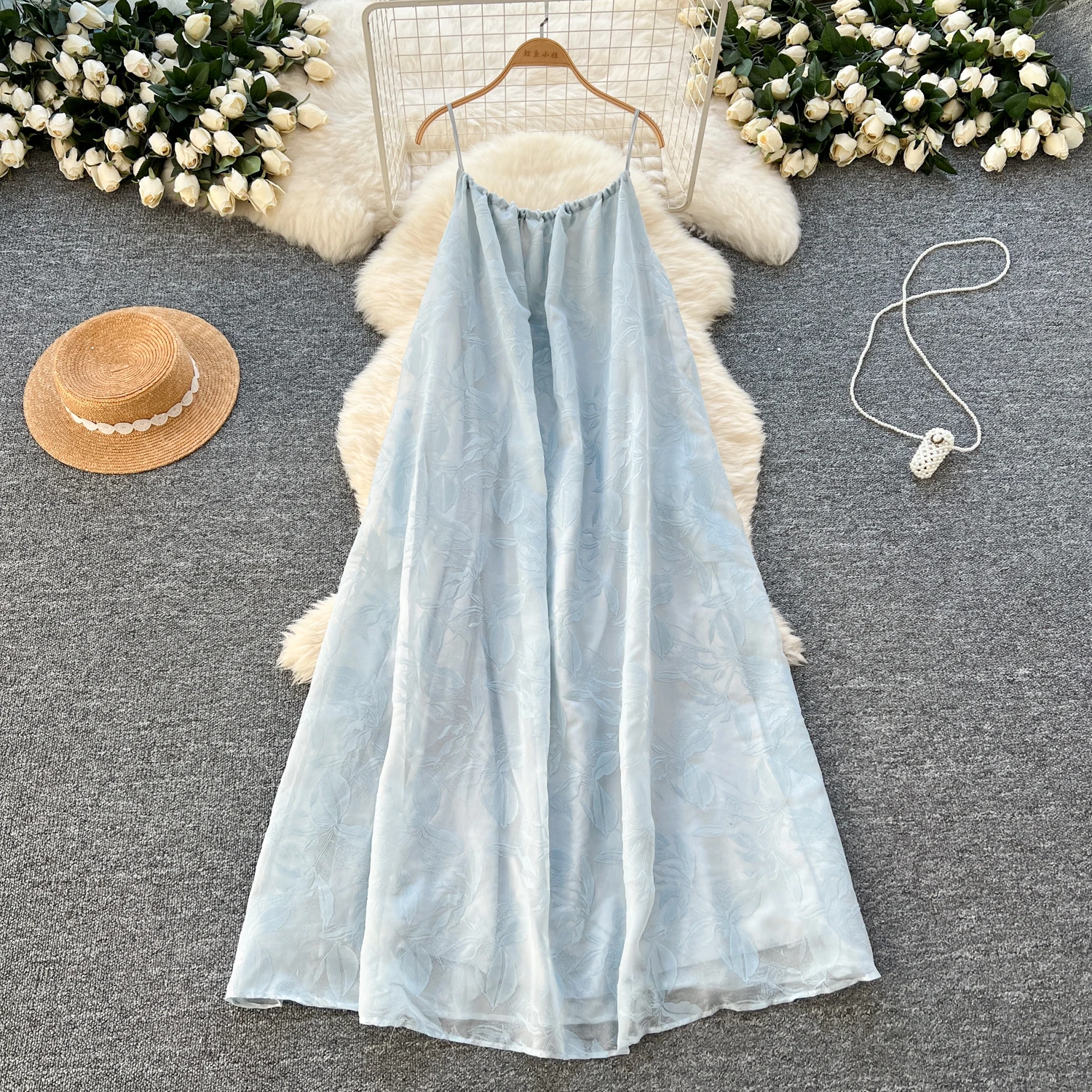 Spring Fairycore Slim Casual Midi Dress for Women Shift Lace Dress