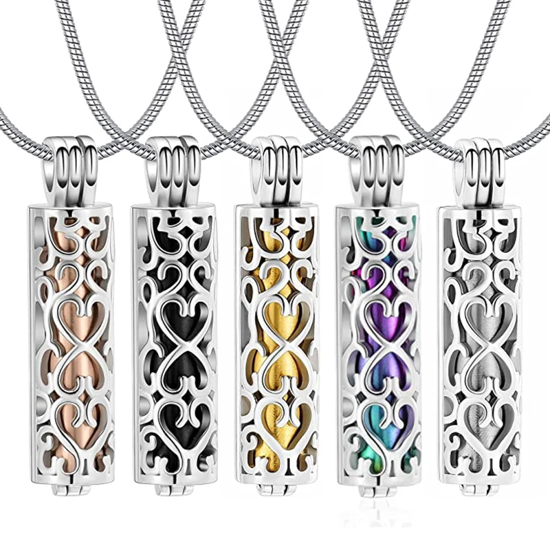Collana Urna Con Ciondolo Hamsa E Elefante In Argento Sterling – Gioiello Crematorio Per Ceneri Con Imbuto – Regalo Commemorativo