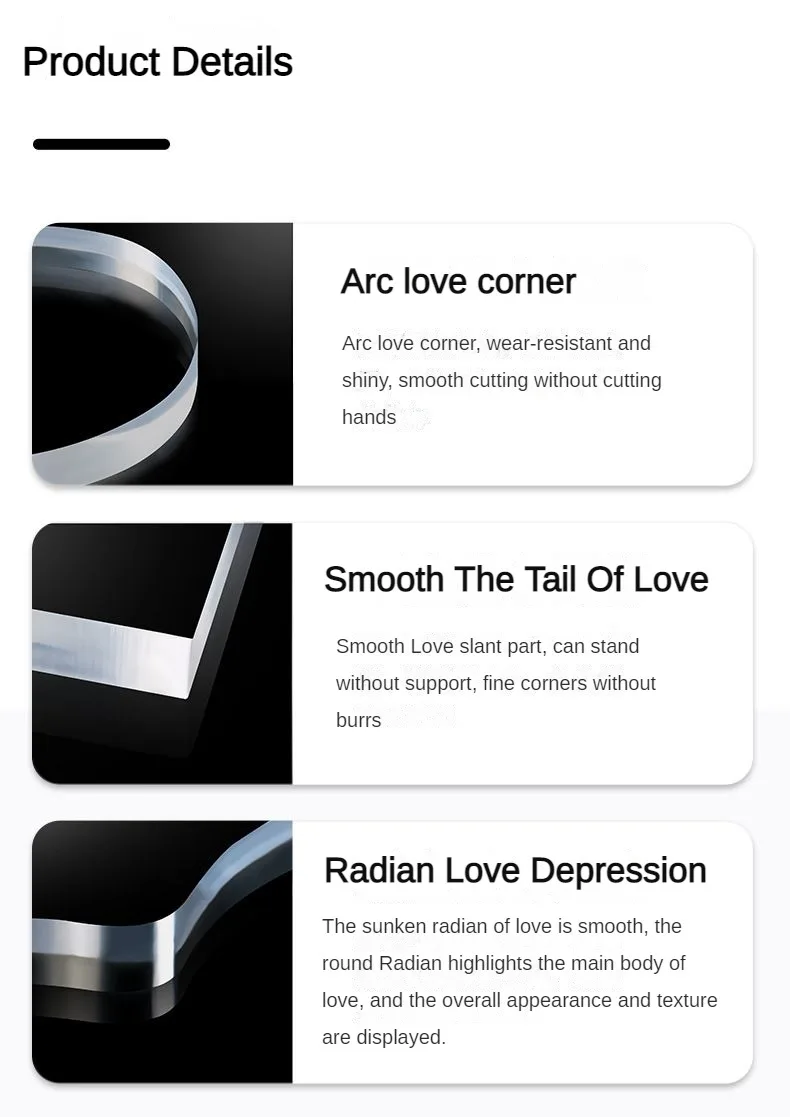 High Quality UV Blank Clear Gifts for Appreciation Heart Shaped Love Plaque Desk Decorations Acrylic Ornaments details