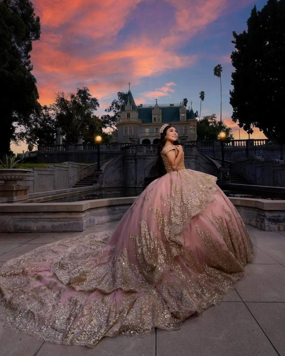 Mumuleo off Shoulder Rose Gold Quinceanera Dress 2024
