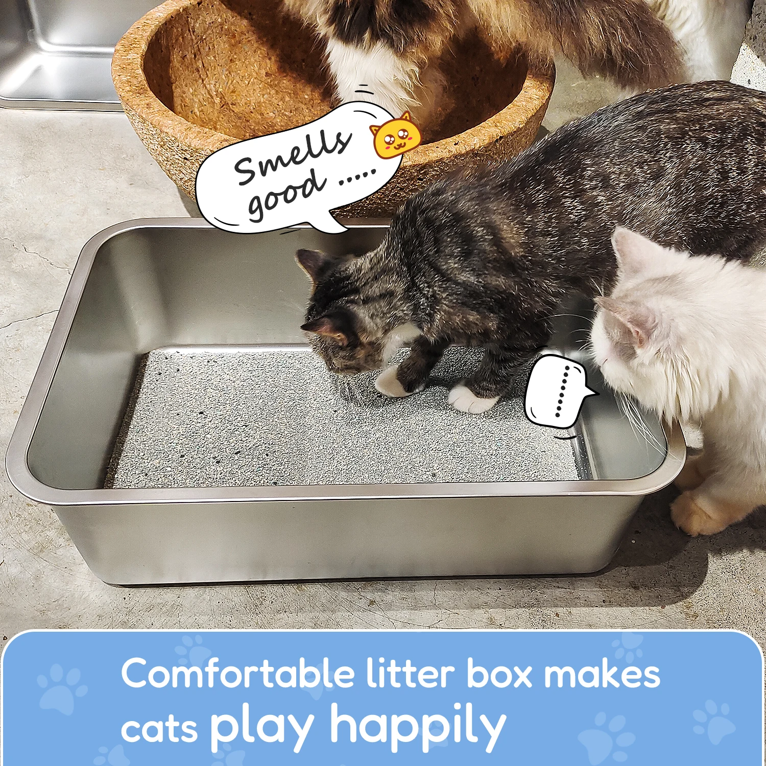 XL Large Size Litter Box Outdoor Cleaning Toilet Stainless Steel Cat Toilet  Box Rabbit Litter Trays Metal Cat Litter Box