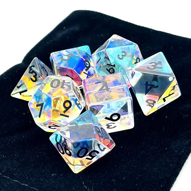 RPG Custom Gemstone Polyhedral Dice Set for DND Games factory
