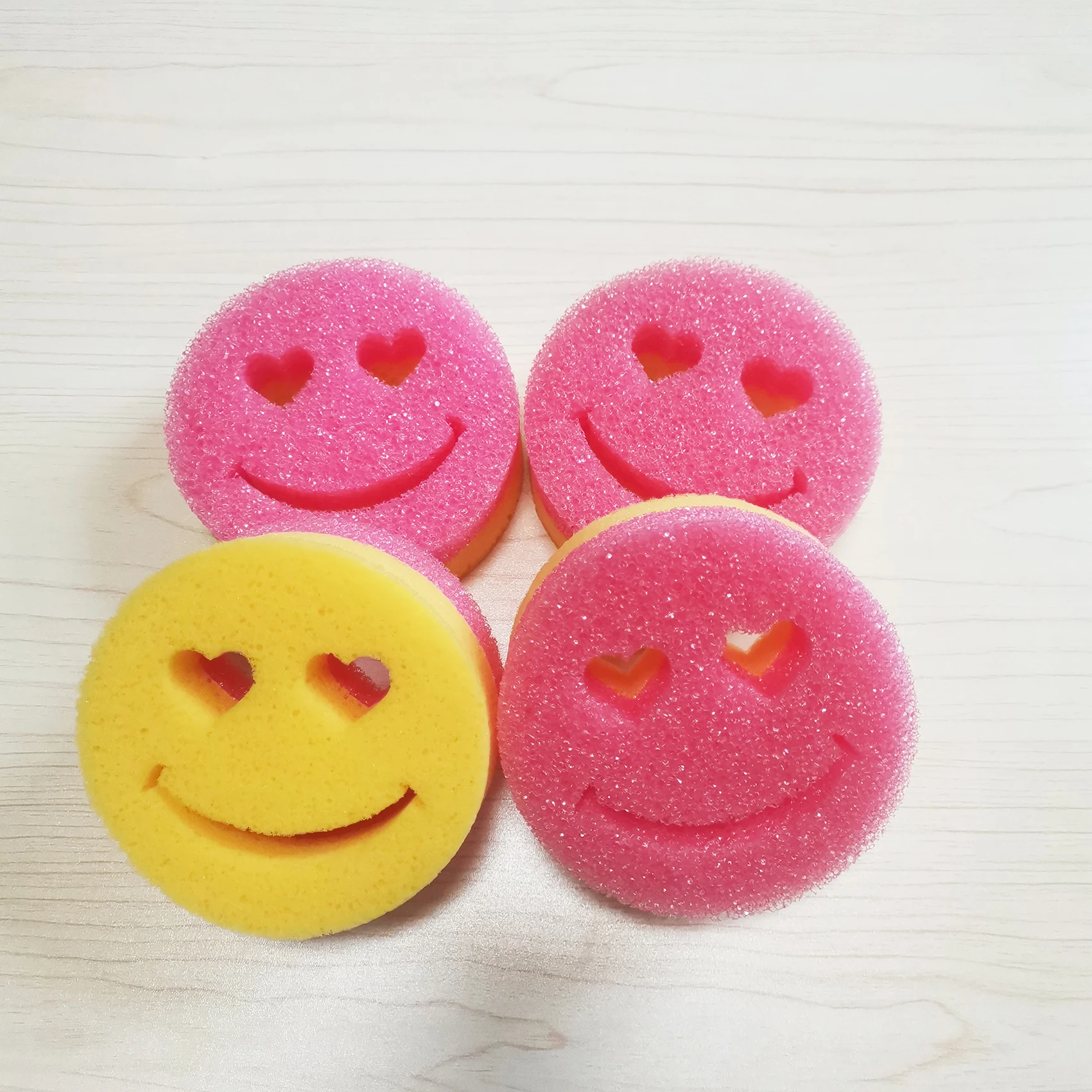 Kitchen Scrub Happy Face Sponge Smile Daddy Mommy Scrubbing Washing