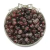 Perles florales dorées - rouge et noir (10mm)