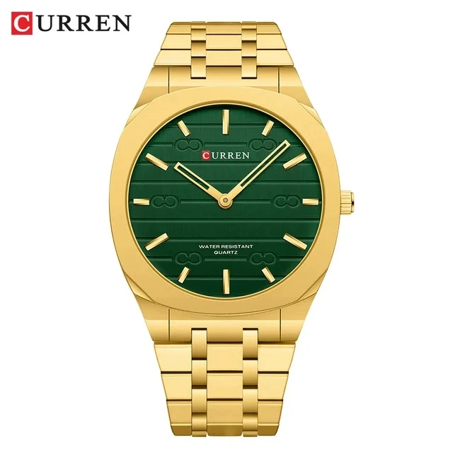 CURREN 8444 Hot Sale Men's Quartz Watch Business Fashion Casual Sports  Relogio Masculino Gold Stainless Steel Waterproof Watches