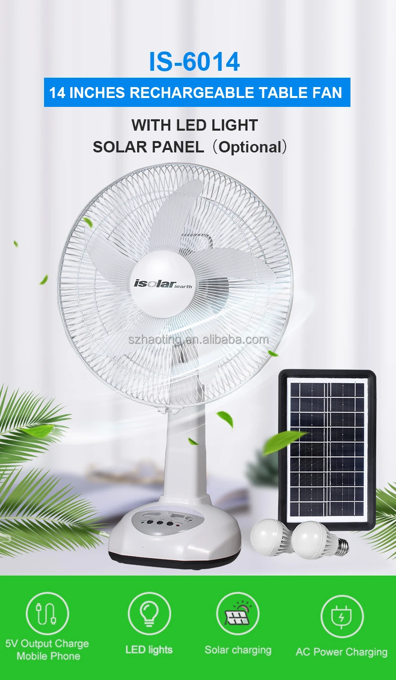 Ventilateur de bureau de table c.c. à courant alternatif solaire