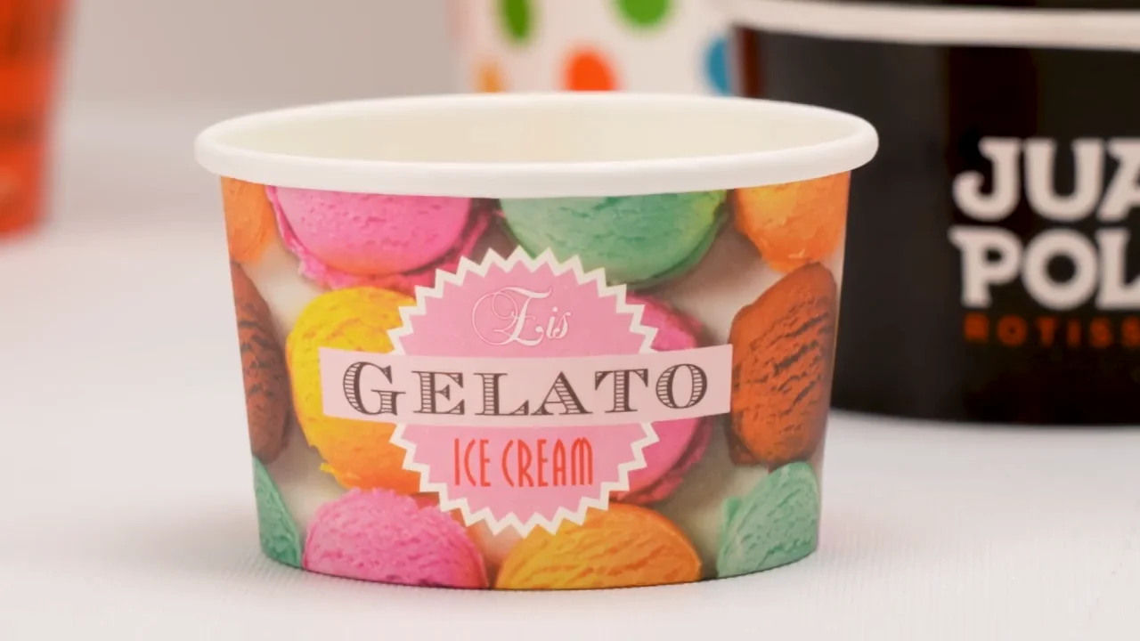16oz 20oz Disposable Paper Frozen Yogurt Cup White Ice Cream Paper Cup ...