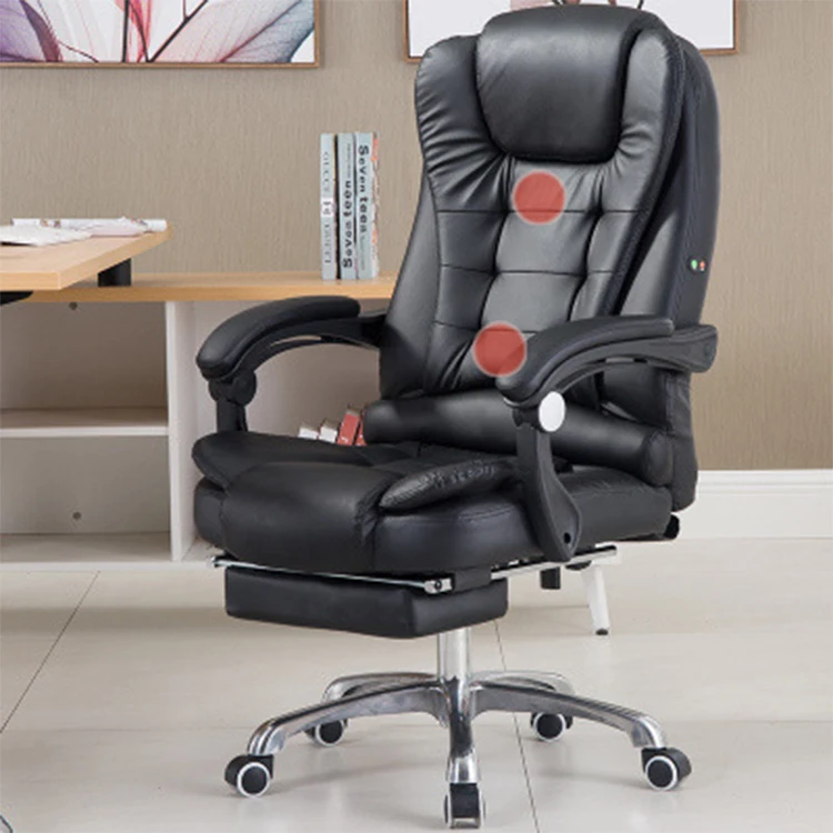 Used Leather Luxury Executive Ergonomic Recliner Massage Wheels Swivel  Office Furniture Desk Chair for Body