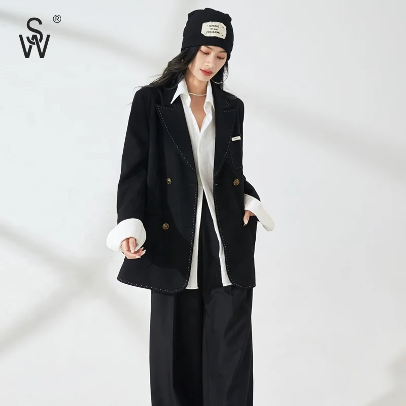 Black blazer Women Oversize Fashion Coat Plus Size Style Korean Original  Supplier Wholesale Woman Blazers