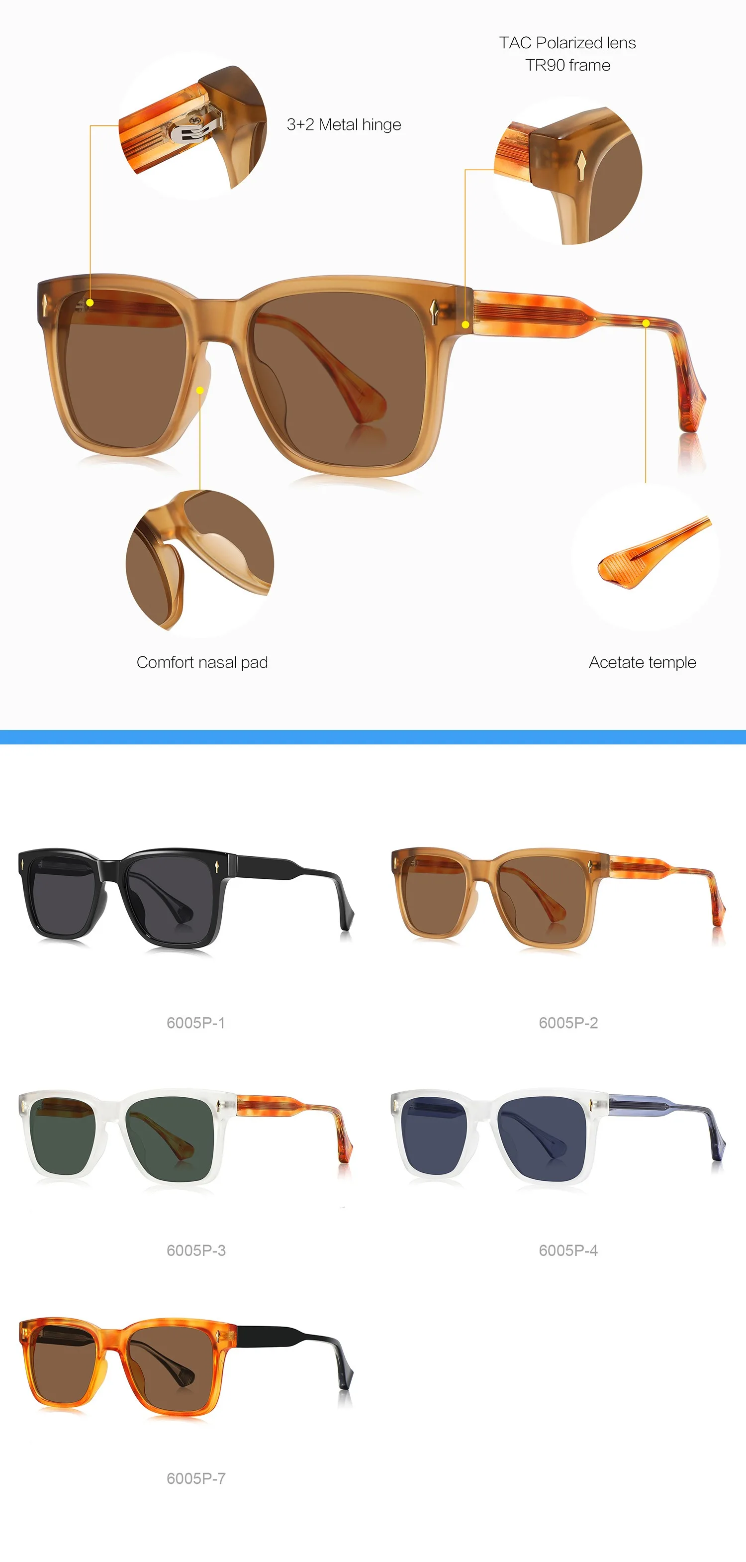 Polarized UV400 Square Sunglasses Flame Detail TR90 Nylon UV400 Polarized Cycling Sports Sunglasses For Men... From  main image 4