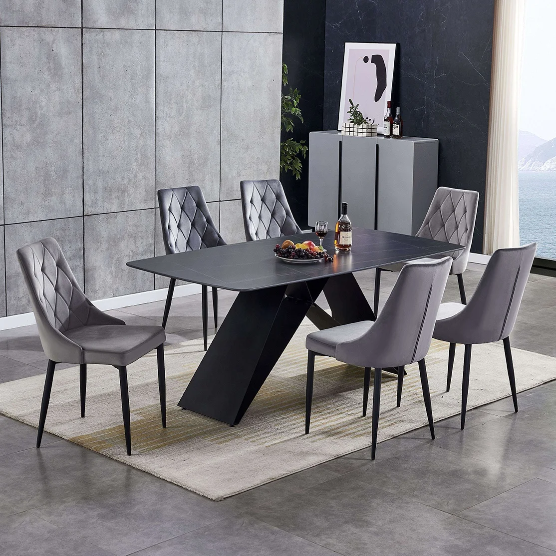 Italian Modern Folding Extendable Furniture Dining Table Sets Luxury  Chairs Sintered Stone Ceramic Marble Dining Table Set