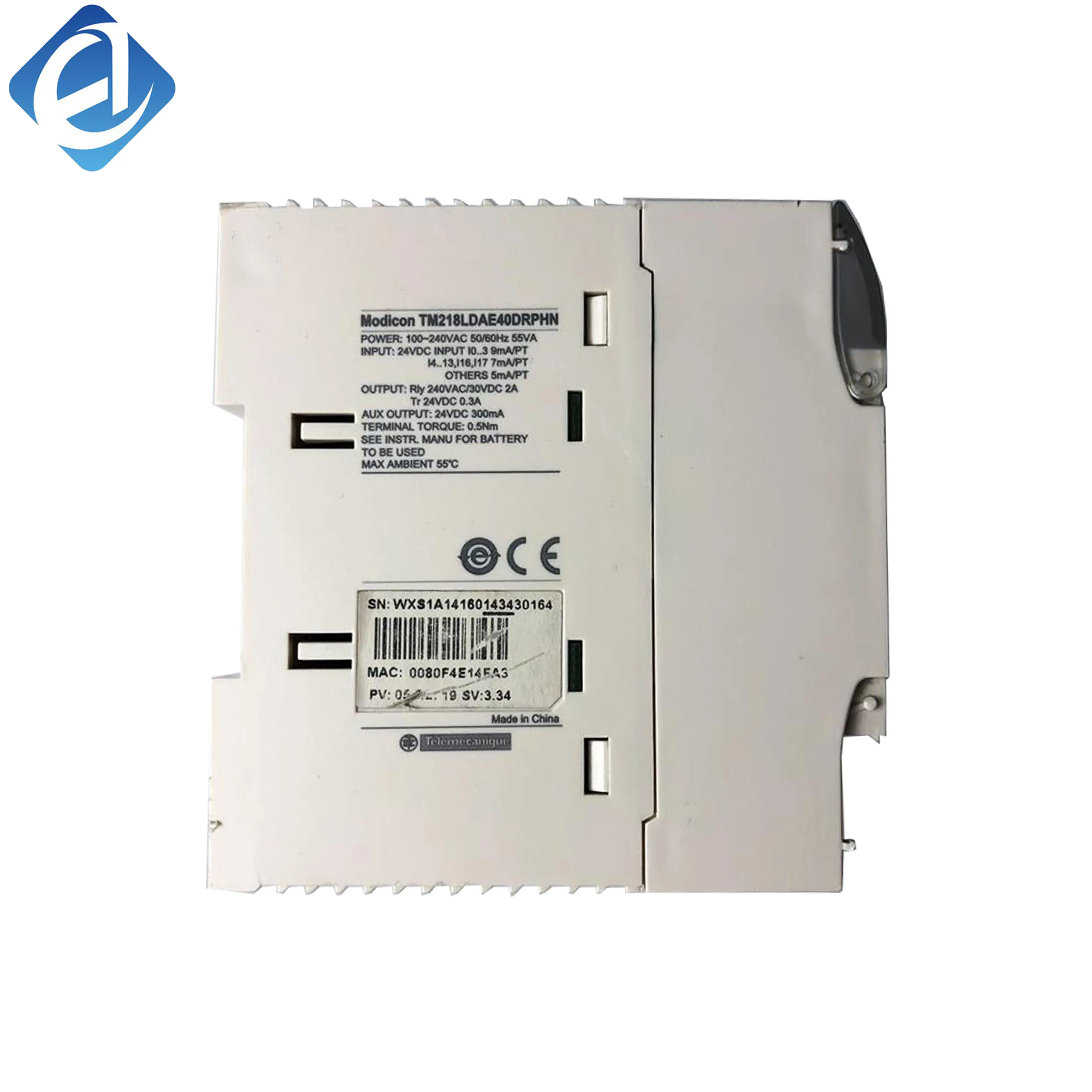 New Original TM218LDAE40DRPHN Modicon TM218 PLC. 40 relay I/O channels, built-in Ethernet communication, stable logic operation, flexible expansion, excellent anti-interference, ideal for medium-small automation lines