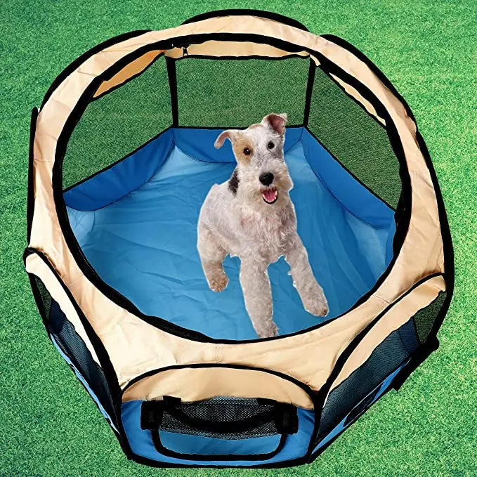 Air Playpen For Dog Cat Rabbit Indoor Outdoor Pet Playpens With Pocket