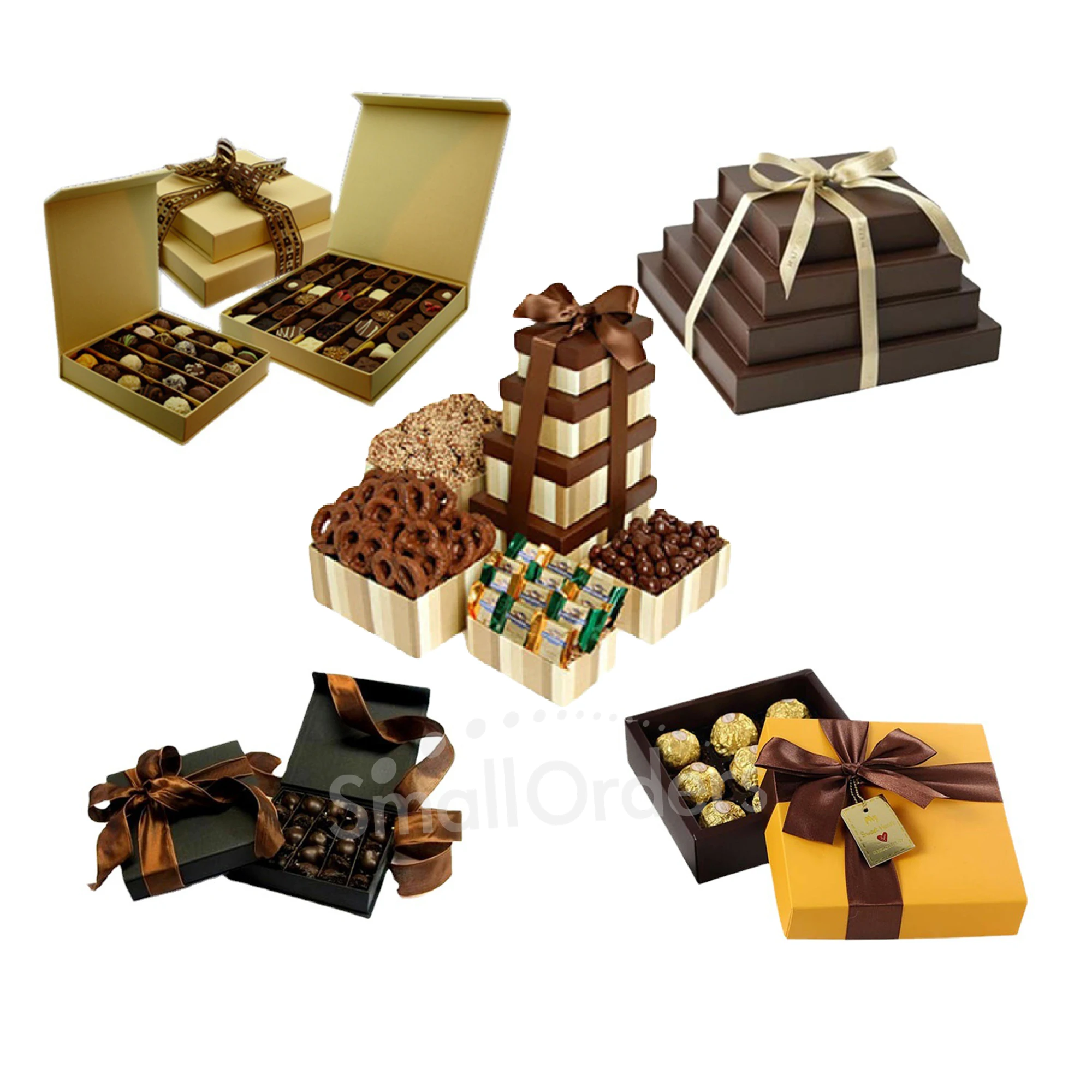 Promotional food guests branded chocolate bars bag box