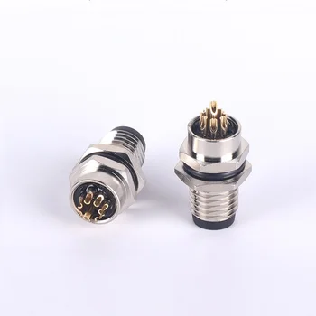 Waterproof M8 8Pin Male Panel Mount Connector, M8 8Pin Circular Connector with soldering Cup