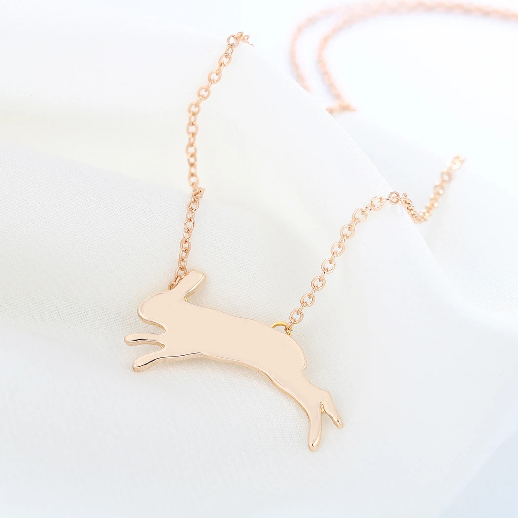 gold bunny necklace