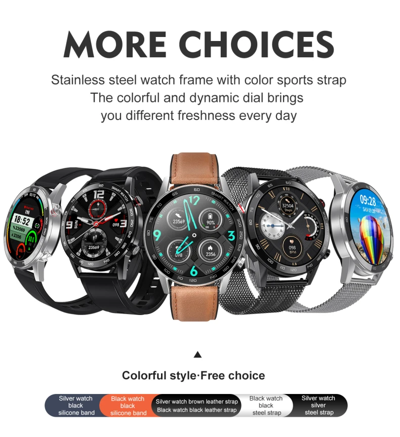 MORE CHOICES - Stainless steel watch frame with color sports strap. The colorful and dynamic dial brings you different freshness every day.jpg