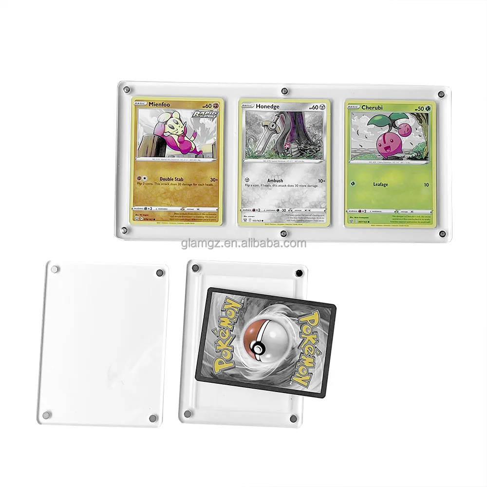 Supporto Magnetico Per Carte Da Collezione ALiLEo – Acrilico Trasparente Per Pokemon, MTG, Yu-Gi-Oh (2 Pezzi)