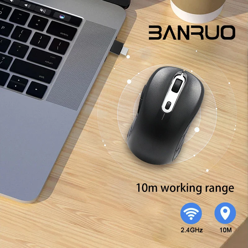 Новинка 2022, мышь с пользовательским логотипом, эргономичная мышь с кнопкой питания, игровая беспроводная мышь 2,4G