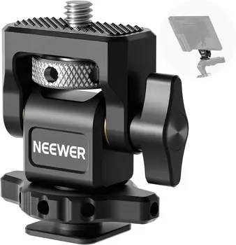 NEEWER Camera Monitor Mount with Cold Shoe, 1/4" Screw for 5" & 7" Field Monitor Compatible with Atomos Ninja V, 360 Swivel