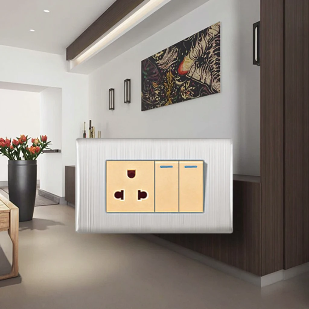 VNX Factory Sale Universal Wall Socket 2 Gang Light Switch US EU Standard Socket