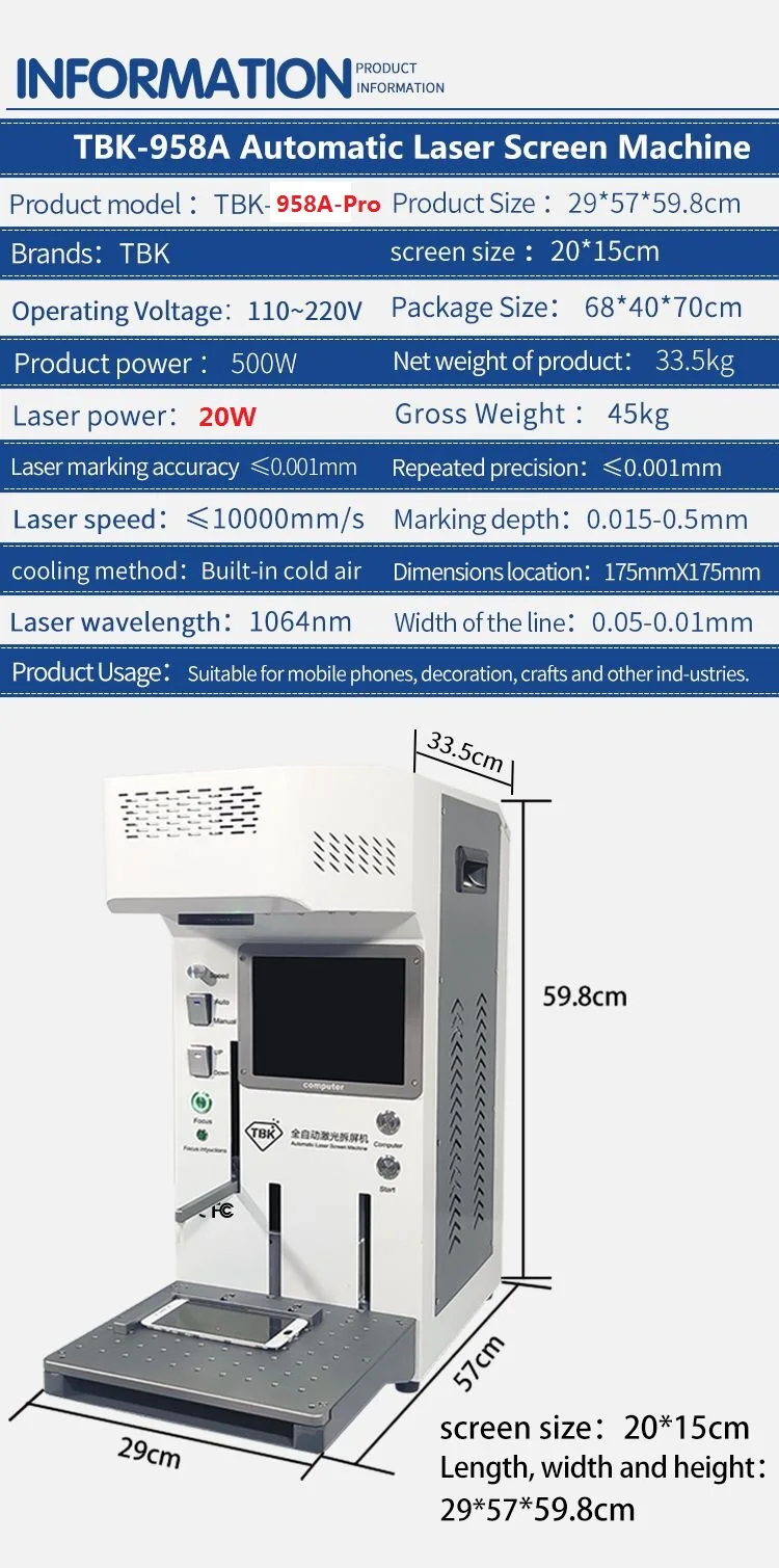 Ly Tbk 958a Auto Focus Lcd Mini Laser Diode Repair Machine 6w For
