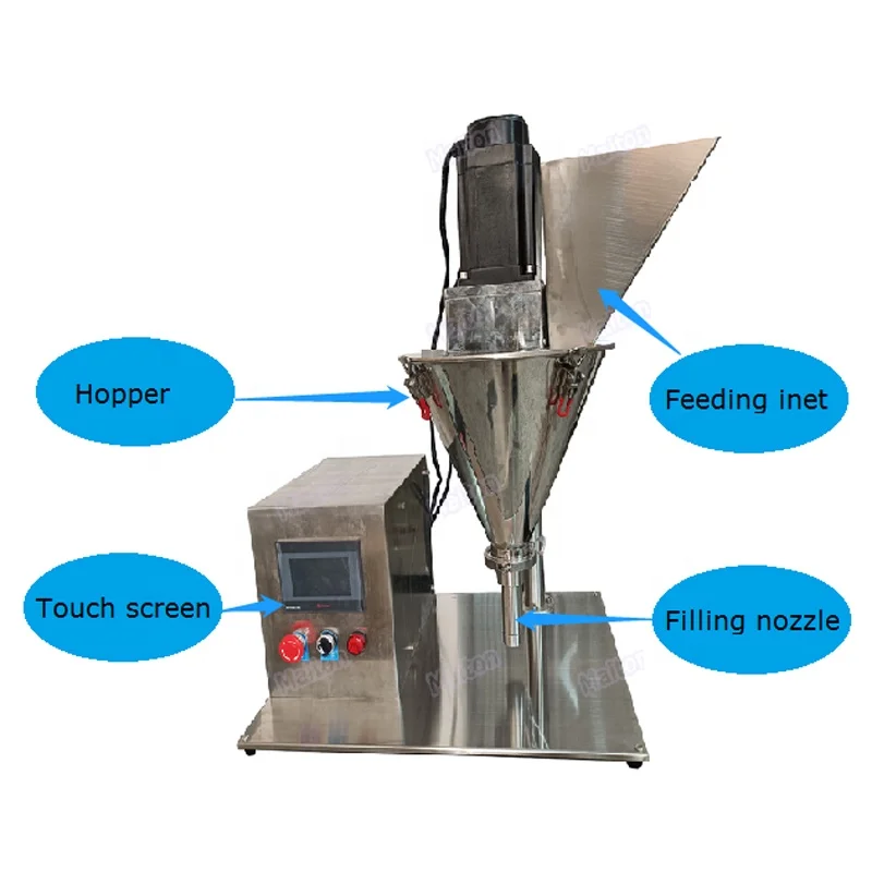 Economic Small Production Semi Auto Small Volume 0.5g 1g 2g 5g Vial Dry Powder Auger Filler Cosmetics Teeth Powder Doser 10gl