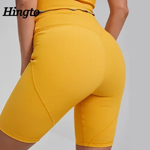 Wholesaler Custom High Waist Girl Biker Workout Shorts Women Scrunch Butt Shorts for Women Gym Recyclable Elastic Yoga Shorts