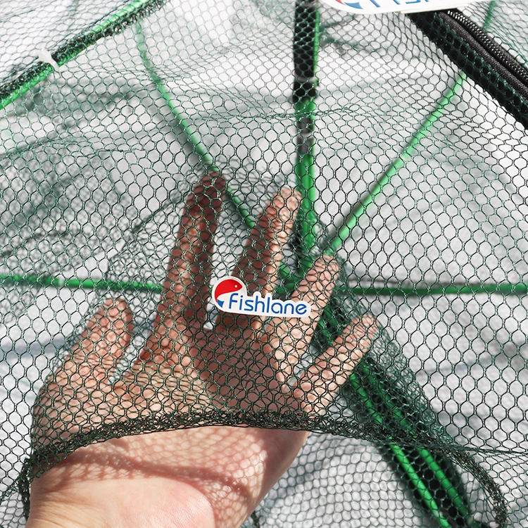 Red De Pesca Automática Plegable - 6 Agujeros, Nylon, 58x22 Cm, Para Camarones, Pececillos Y Cangrejos