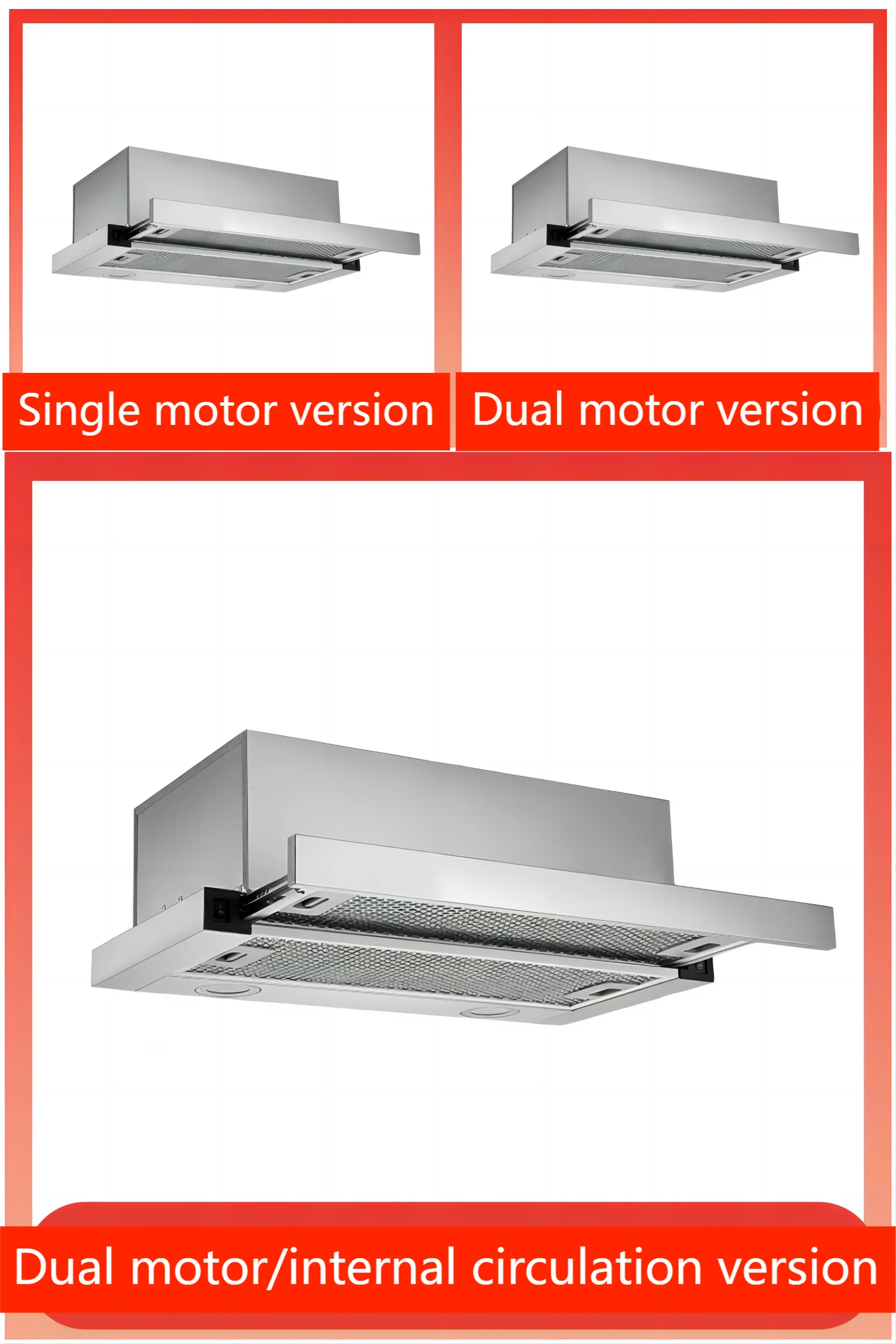 顶吸推拉式抽油烟机600毫米嵌入式抽油烟机可选内循环活性炭过滤版