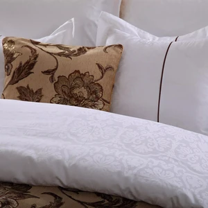 Saudi Arabia  Market Luxury  Jacquard 100% Cotton Comfortable Bedroom Sheets White Hotel Bedding Set